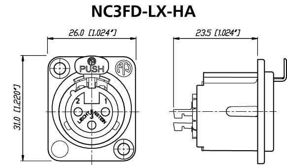 neutrik nc3fd lx chi tiet