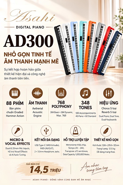 dan piano dien asahi ad300 chi tiet ky thuat 1