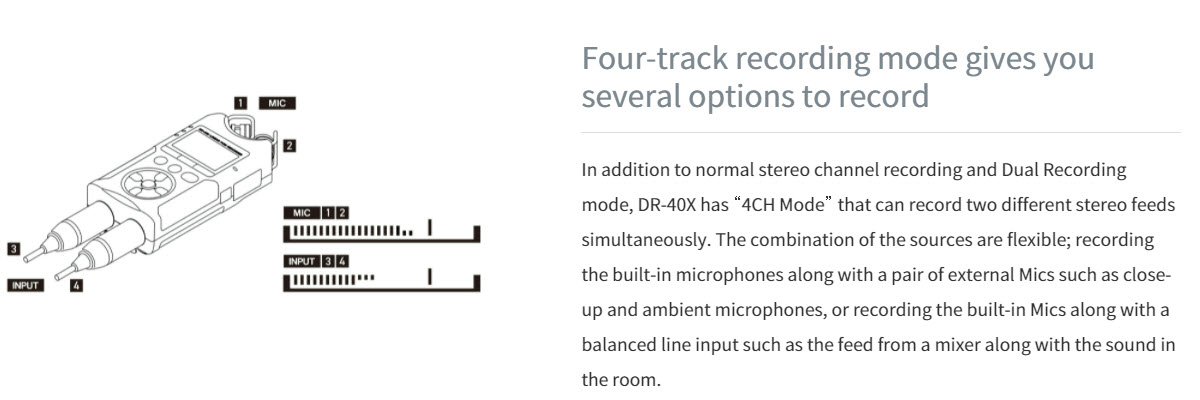 tinh nang tascam dr 40x